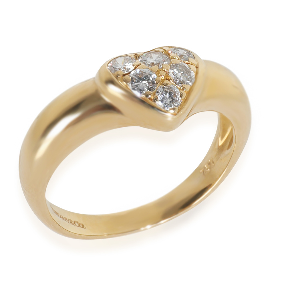 Tiffany & Co. Yellow Gold Diamond Vintage Heart Ring - Picture 2 of 4